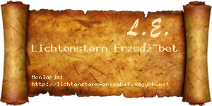Lichtenstern Erzsébet névjegykártya